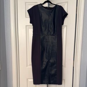 Ann Taylor Hunter Green Leather Dress